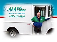 Monte Ferrell in Front of Blind Cleaning Truck